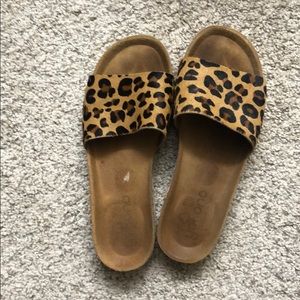 Leopard print slides